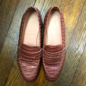 J. Crew Pink Croc Loafers